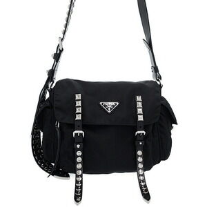 Prada Studded Black Shoulder Bag